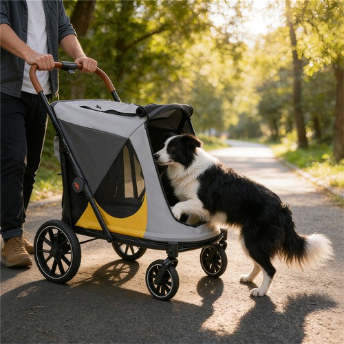 Large dog stroller three - stroller,