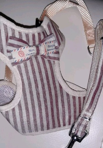 Soft red cream stripe harness - soft,