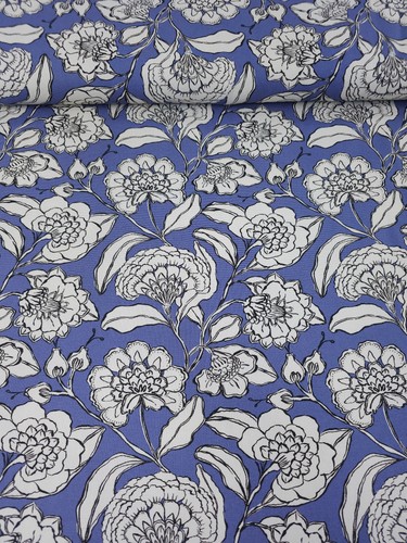 Periwinkle sketch floral - periwinkle,