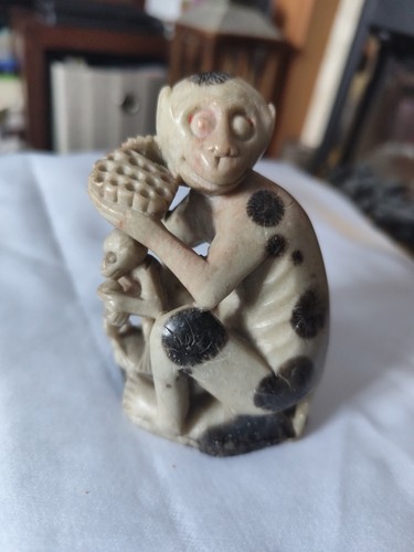 Soapstone figure mother and - soapstone,