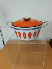 Cathrine Holm Norway White & Orange Lotus Pattern Lg 21.5cm X Casserole Dish