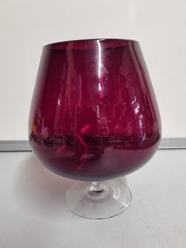 Ruby red glass vase - vase, brandy