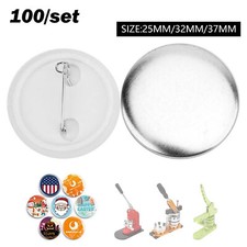 25-37mm Badge Maker Machine/Die Mould/ 100Kit Button Parts Badge Pin Punch Press