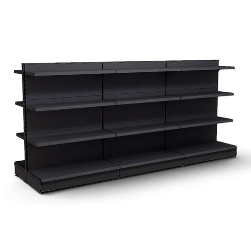 Black retail gondola shelving - black,