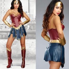 Wonder Woman Costume Movie Diana Superhero Halloween Cosplay Fancy Dress Outfit