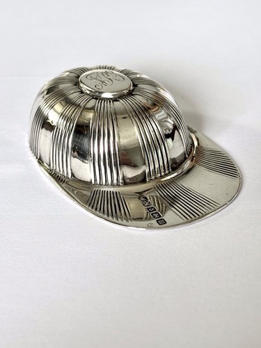 Antique silver jockeys cap - jockeys,
