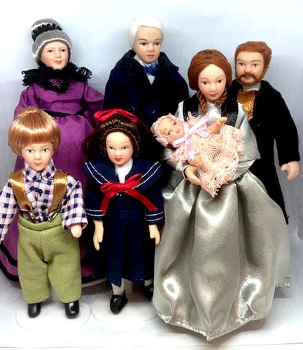 Dolls house victorian family - house,