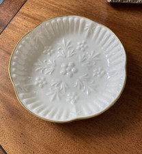 Camellia Aynsley Fine Bone China Ring Holder Cream Round Gold Rim Trim England