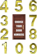3'' GOLD Door Numbers Self Adhesive CHOOSE YOUR NUMBERS Chrome Plastic