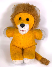 Vintage Deans Gwent Lion Soft Toy Teddy Bear 17 in Squeaker Yellow UK Made 1970s