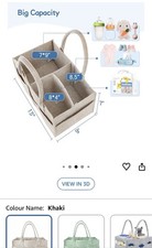 Nappy Caddy, Baby Essentials for Newborn, Baby Diaper Organiser, Grey