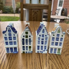 Set of Royal Delft Miniature Houses Blue and Colours Vintage Collectible