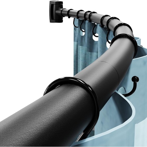Curved shower curtain - curved,