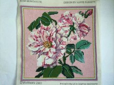 Ehrman tapestry kit - Rosa Mundi Rose by Kaffe Fassett - completed Discontinued