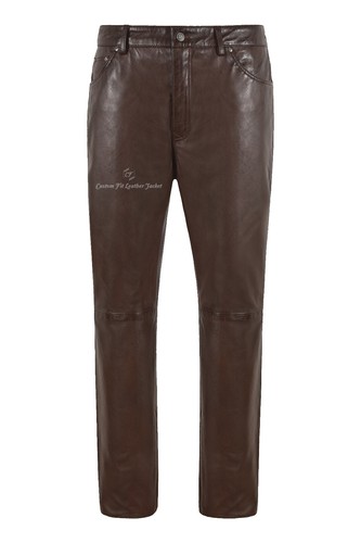 Mens real leather trouser - mens,