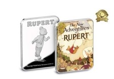 Adventures of Rupert Bear Ingot Silver Plated & Coloured Ingot Coin In Capsule