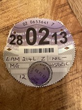 Historical MG Tax Disc Tax