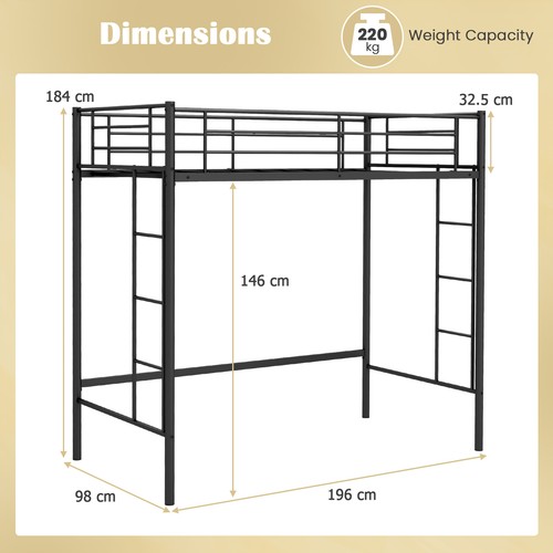 Metal loft bed - metal, frame