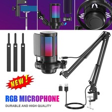 Gaming USB Microphone for PC Condenser Mic Professional with Hanging Arm