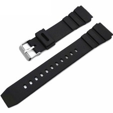 Replacement Strap Buckle Watch Band Style Silicone Black Diver Bracelet Rubber