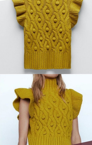 Zara mustard high neck - zara, cable