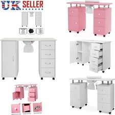 Professional Manicure Nail Table Desk Station w/ Extractor Fan Dust Collector