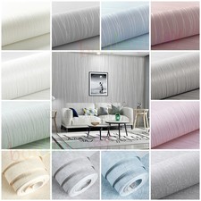 Embossed Glitter Wallpaper Metallic Silver Stripes Feature Wall Plain Wall Paper