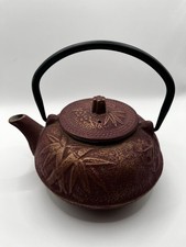 Cast Iron Teapot Red Bamboo