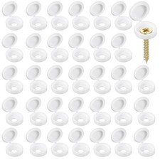 Screw Snap Covers Plastic Hinged Screw Cover 6 mm & 200 Pack & Porcelain White