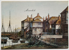 Kevin Platt Mousehole Cornwall Art Postcard - unused