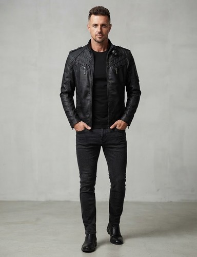 Men real sheepskin leather - real,