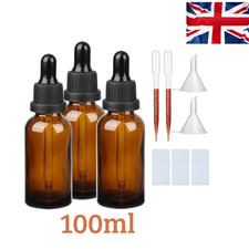 3 Amber Glass Dropper Bottle