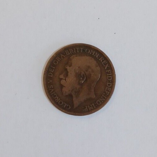 1916 one penny coin - uk,