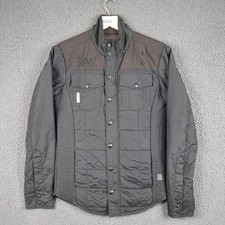 G STAR Jacket Mens S Small Black Copeland Quilted Overshirt Shacket Full Zip
