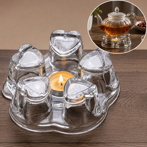 Teapot warmer clear glass - teapot,