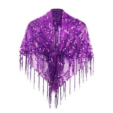 Women's Shawl Wrap, Sequin Bridal Shawl, Soft Sequin Fringed Evening Cape Wrap,