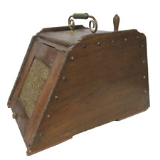 Antique Oak Wooden Purdonium Coal Scuttle with Shovel & inner box