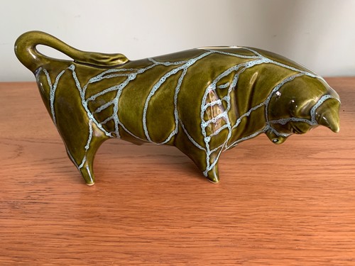 Vintage olive green moneybox - olive,