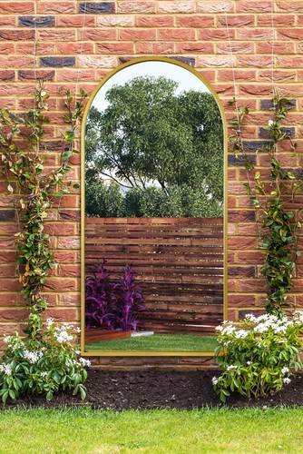 Large gold framed arched - framed,