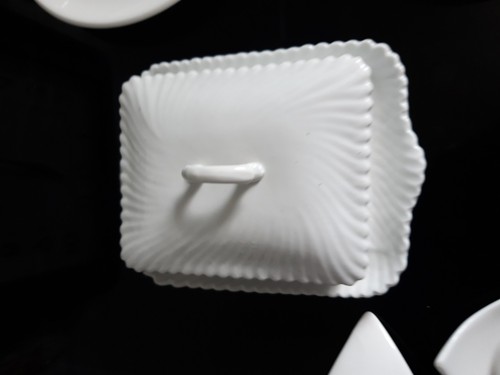 White butter dish vintage - dish,