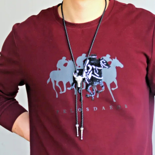 New black bolo tie - with, alloy