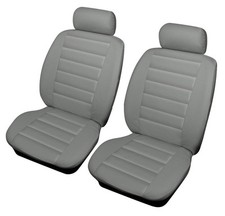 SAAB 900 CONVERT 93-98 GREY Front Leather Look SPORT Car Seat Covers Airbag Read