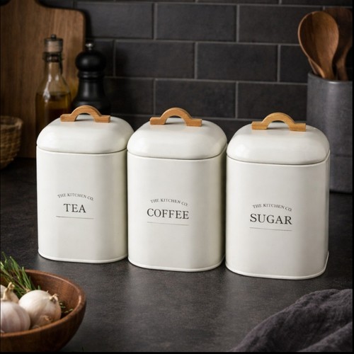 Tea coffee sugar canister - tea,