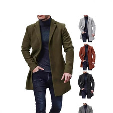 Mens Winter Warm Formal Trench