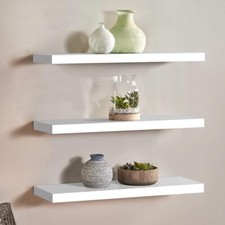 Set of 3 Floating Wall Shelves Picture Ledge Display Rack Book Hanging Shelf UK