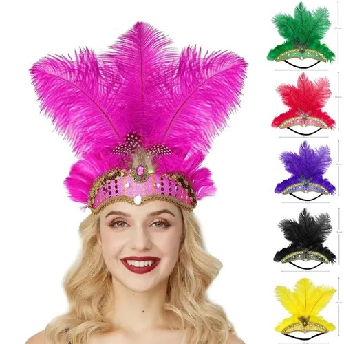 Women feather crystal crown - crystal,
