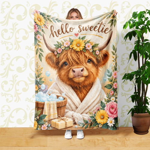 Horned cow flower crown - cow, coral