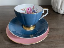 STUNNING ROYAL GRAFTON CABINET TRIO SET  / TEA CUP FLOWERS 