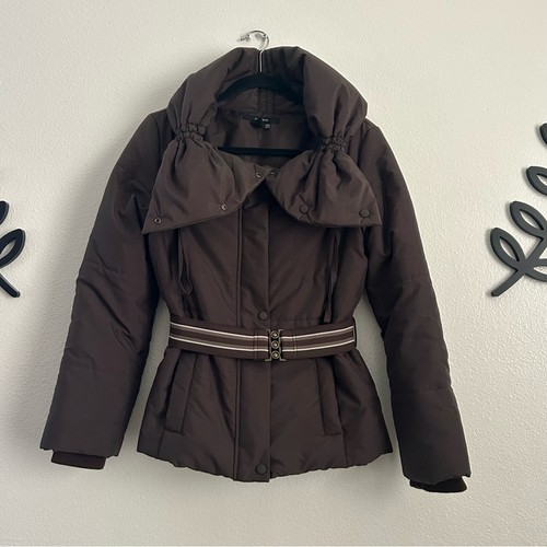 Zara brown belted - belted, puffer