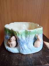 SylvaC Rabbit and Pixie Jardinaire Planter No. 1513 Vintage Art Deco